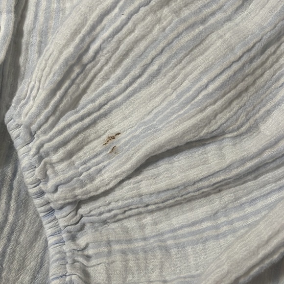 Ava & Viv blue white stripe crinkle cotton shirt, sz2X - Picture 5 of 5